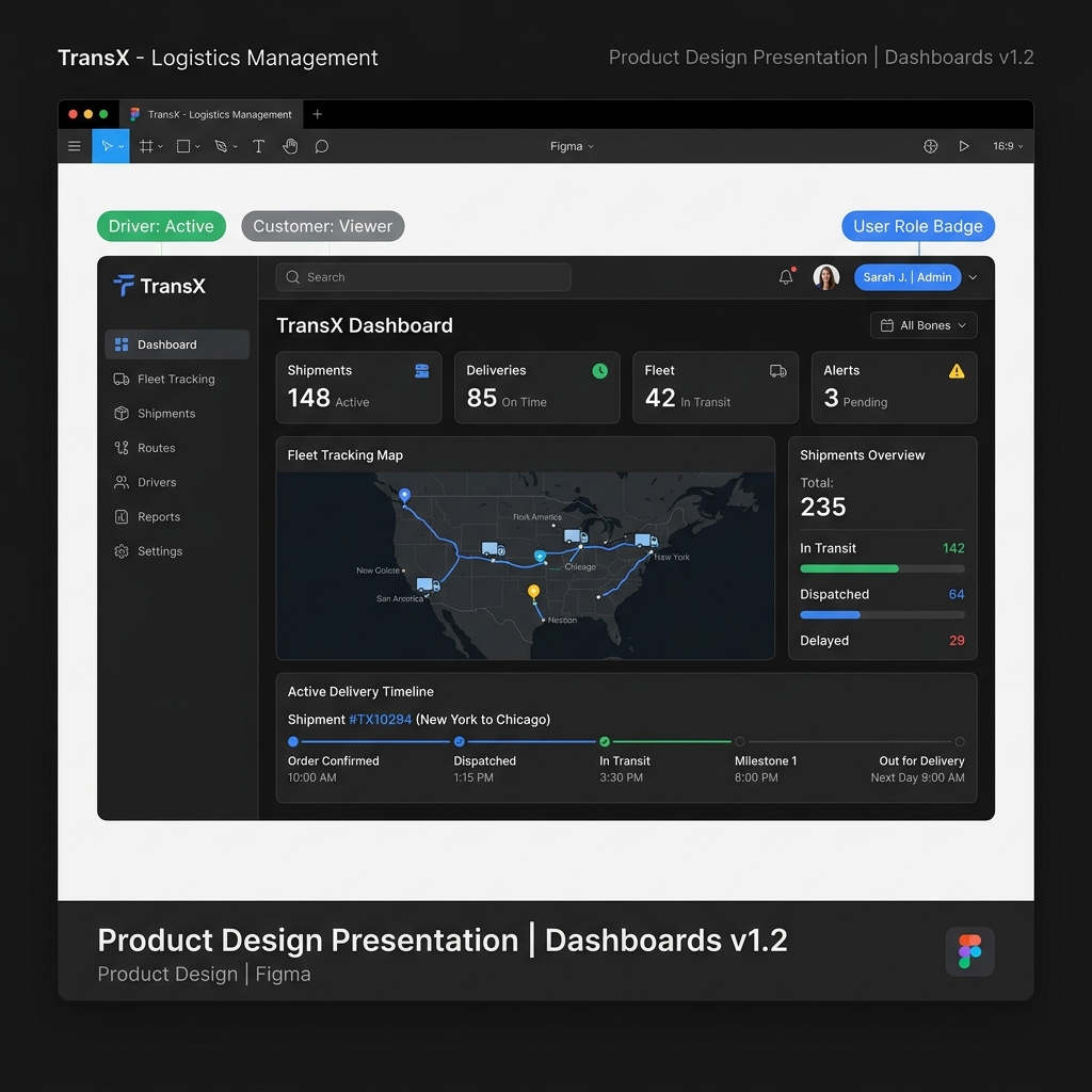 TransX Logistics Management System UI/UX Case Study by Devansh Design